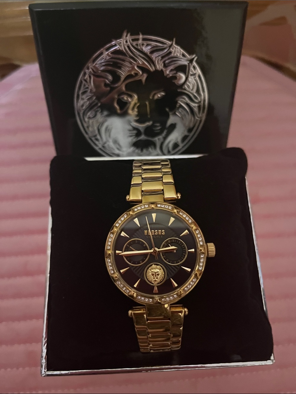 Versus Versace-Gold & Black Women's Bracelet Watch